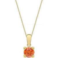 The Love Collection 9Ct Yellow Gold Birthstone Pendant & Curb Chain