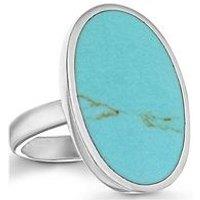 The Love Silver Collection Sterling Silver Turquoise 15Mm X 22Mm Oval Ring