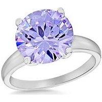 The Love Silver Collection Sterling Silver 12Mm Lavender Round Cz Solitaire Ring