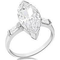 The Love Silver Collection Sterling Silver White 8Mm X 16Mm Marquise Cz Shoulder-Detail Ring