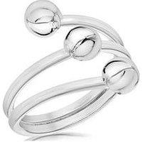 The Love Silver Collection Sterling Silver Rhodium Plated 6Mm Triple-Ball Ring