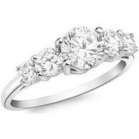 The Love Collection 9Ct White Gold 5-Cz Graduated Half-Eternity Ring