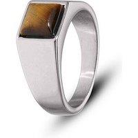 The Love Silver Collection Stainless Steel Tigers Eye Ring