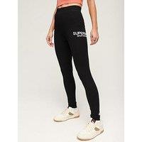 Superdry Core Sports High Waisted Leggings - Black/White