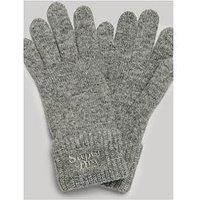 Superdry Ribbed Knitted Gloves - Grey