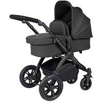 Ickle Bubba Stomp Luxe 12 Piece Travel System With I-Size Stratus Car Seat & Isofix Base - Black / Charcoal Grey / Black