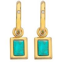 Hot Diamonds Hdxgem Rectangle Earrings - Turquoise