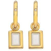 Hot Diamonds Hdxgem Rectangle Earrings - Mother Of Pearl