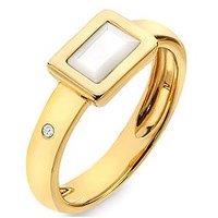 Hot Diamonds Hdxgem Rectangle Ring - Mother Of Pearl