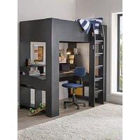 Very Home Maverick Gaming High Sleeper Bed With Mattress Options (Buy & Save!) - Black - Bed Frame With Standard Mattress