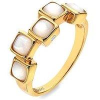 Hot Diamonds Hdxgem Square Stepped Ring - Mother Of Pearl