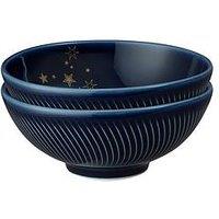 Denby Porcelain Stars Small Bowls In Blue &Ndash; Set Of 2