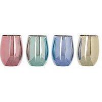 Premier Housewares Mimo Set Of 4 Assorted Colour Tumbler Glasses