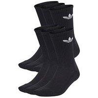 Adidas Originals Men'S Trefoil Cushioned Crew Sock 6 Pack - Black