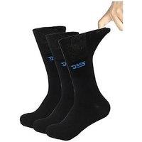 D555 3Pk Extra Wide Comfort Fit Socks - Black