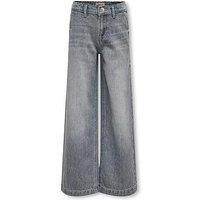 Only Kids Girls Comet Wide Leg Jeans - Medium Grey Denim
