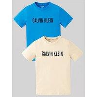 Calvin Klein Boys 2 Pack Lounge T-Shirts - Blue/Beige