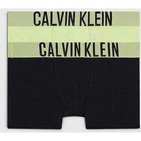 Calvin Klein Boys 2 Pack Logo Trunks - Sunny Lime/Black