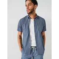 Barbour Short Sleeve Shell Print Tailored Fit Shirt - Navy
