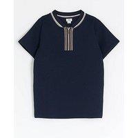 River Island Boys Baseball Collar Polo Shirt - Navy