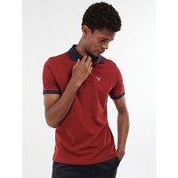 Barbour Lynton Contrast Tailored Fit Polo Shirt - Dark Red