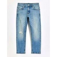 River Island Boys Ripped Slim Fit Jeans - Blue