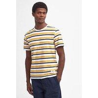 Barbour Short Sleeve Textured Stripe T-Shirt - Bright Yellow