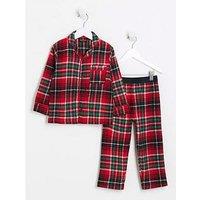 River Island Mini Mini Boys Check Pyjama Set - Red