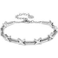 Say It With Kiss Tennis Bracelet - Silver