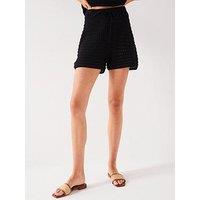 V By Very Crochet Knitted Short - Black