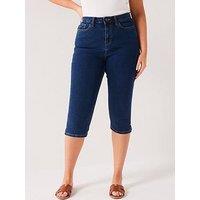 V By Very Curve Cropped Jeans - Dark Wash