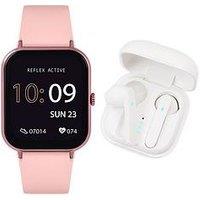 Reflex Active Series 17 Pink Strap Smart Watch And True Wireless Sound Earbud Set
