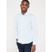 Calvin Klein Poplin Stretch Slim Shirt - Light Blue