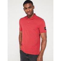 Calvin Klein Jeans Badge Polo Shirt - Dark Red