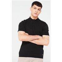 Calvin Klein Cotton Silk Polo Shirt - Black