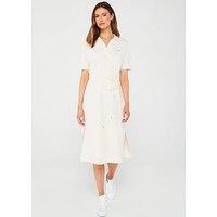 Tommy Hilfiger Tie-Waist Midi Polo Dress - Beige