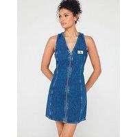 Calvin Klein Jeans Sleeveless Denim Mini Dress - Blue