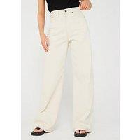 Calvin Klein High Rise Wide Leg Jeans - Cream