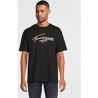 Tommy Jeans Spray Pop Logo Regular Fit T-Shirt - Black