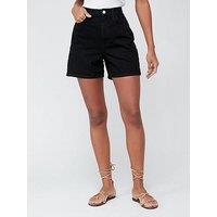 V By Very Denim Bermuda Shorts - Black