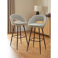 Very Home Pair Of Aurelia Bar Stools - Natural/Black - Fsc Certified