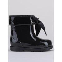 Igor Bimbi Lazo Bow Gloss Wellington Boot - Black