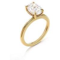 Say It With Moissanite 2.00Ct Oval Cut Hidden Halo 18Ct Gold Band Ring