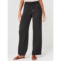 V By Very Relaxed Wide Leg Trouser - Black