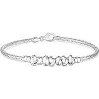 Simply Silver Sterling Silver 925 Love Knot Textured Bangle Bracelet