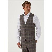 Skopes Ackley Check Standard Fit Waistcoat - Brown
