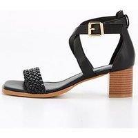 V By Very Wide Fit Block Heel Sandal - Black