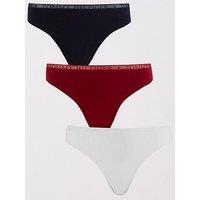 Tommy Hilfiger Logo Cotton 3 Pack Thong - Multi