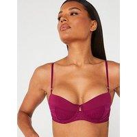 Calvin Klein Lift Lace Balconette Bra - Purple