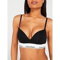 Calvin Klein Modern Cotton Plunge Bra - Black